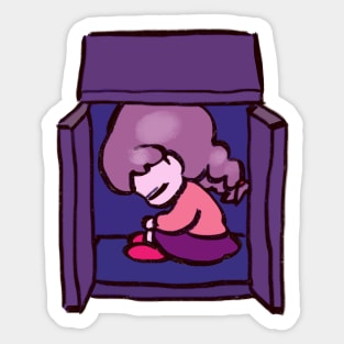 madotsuki in a closet yume nikki Sticker